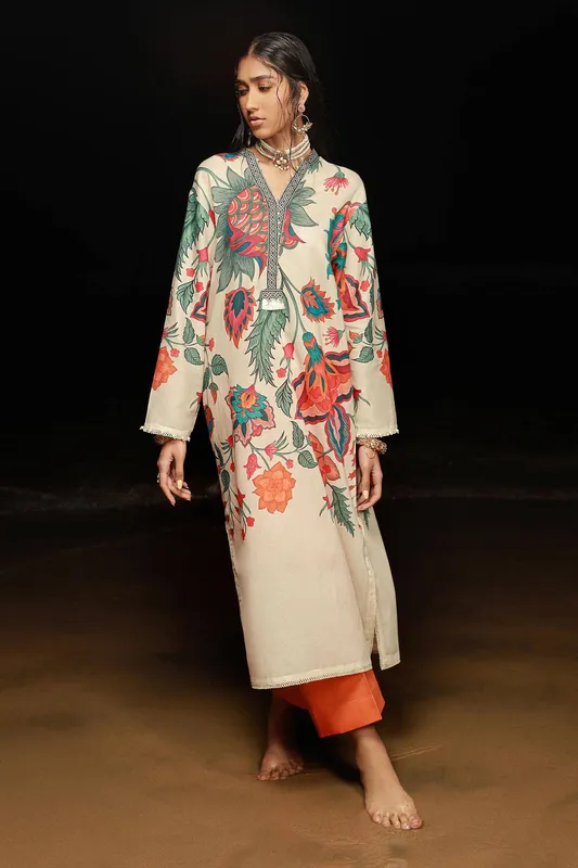 Sana Safinaz Mahay Spring 24 Ivory Cambric – view 1 – Poshaq