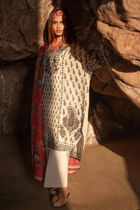 Sana Safinaz Mahay Spring 24 Off White Organza – view 1 – Poshaq