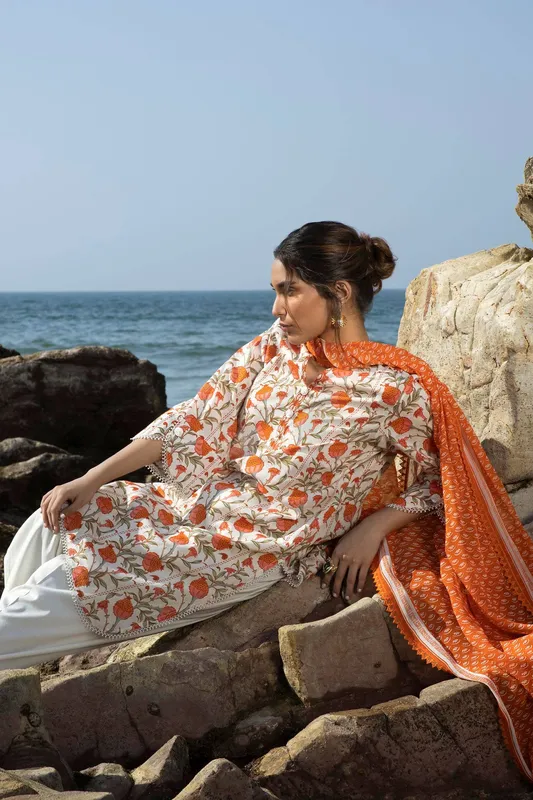 Sana Safinaz Mahay Spring 24 Ivory Organza – view 1 – Poshaq