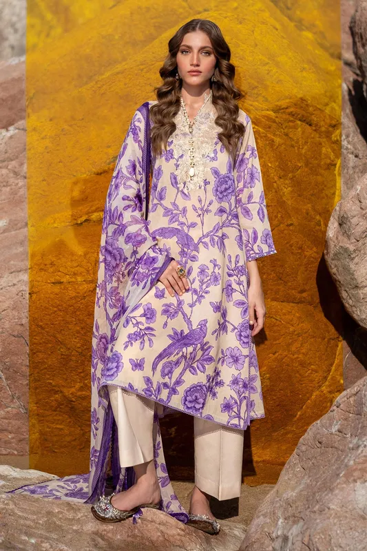Sana Safinaz Mahay Spring 24 Ivory Organza – view 1 – Poshaq