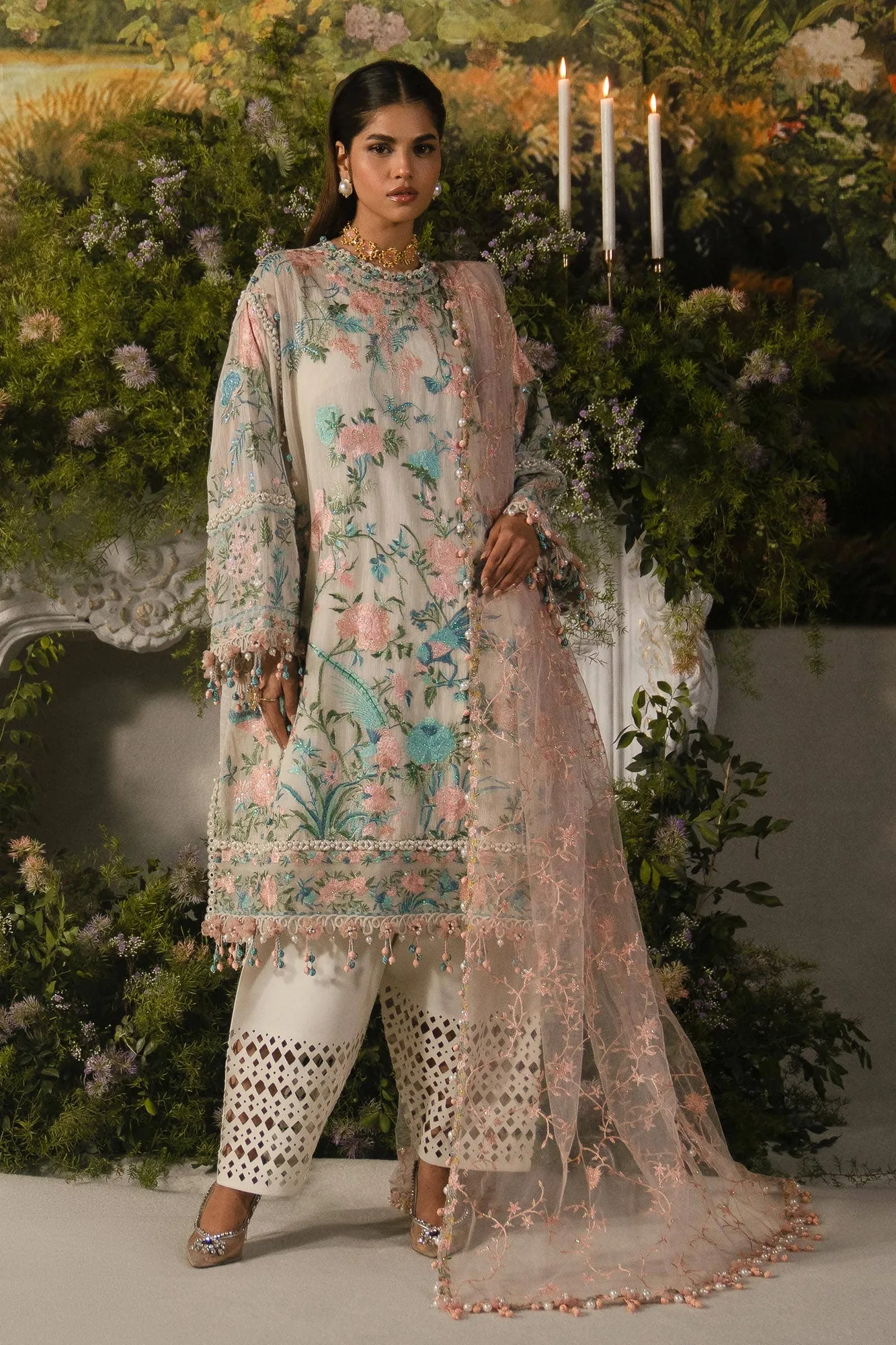 Sana Safinaz Luxury Collection 24 Beige Organza – view 1 – Poshaq