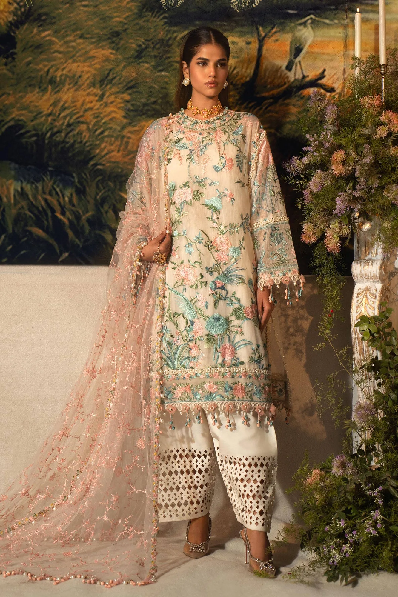 Sana Safinaz Luxury Collection 24 Beige Organza – view 7 – Poshaq