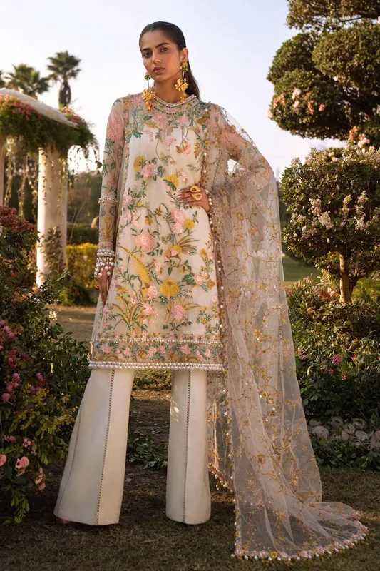 Sana Safinaz Luxury Collection 24 Beige Organza – view 1 – Poshaq