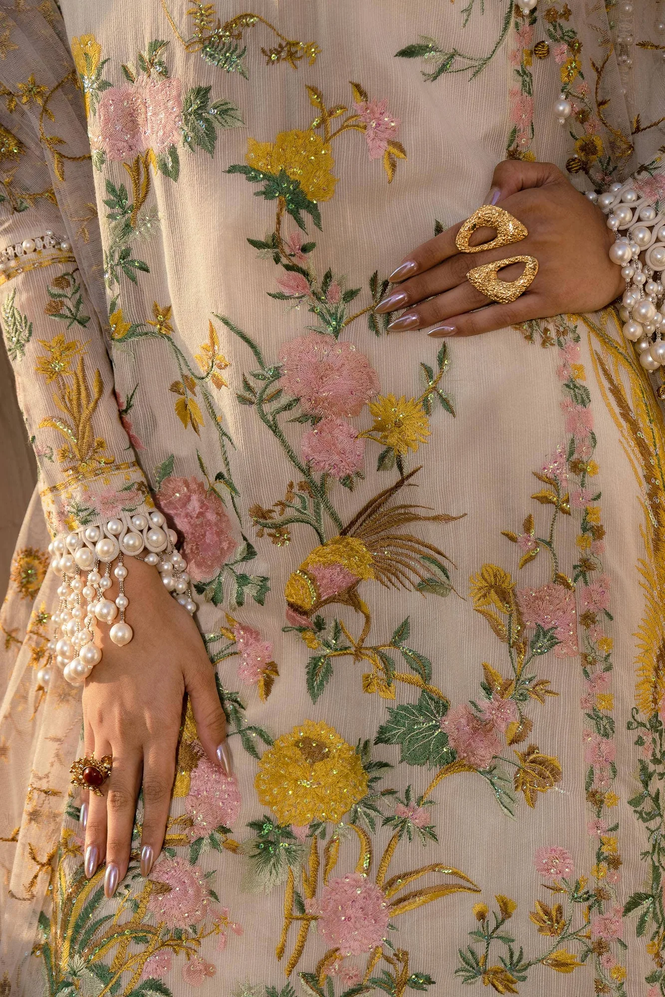 Sana Safinaz Luxury Collection 24 Beige Organza – view 4 – Poshaq