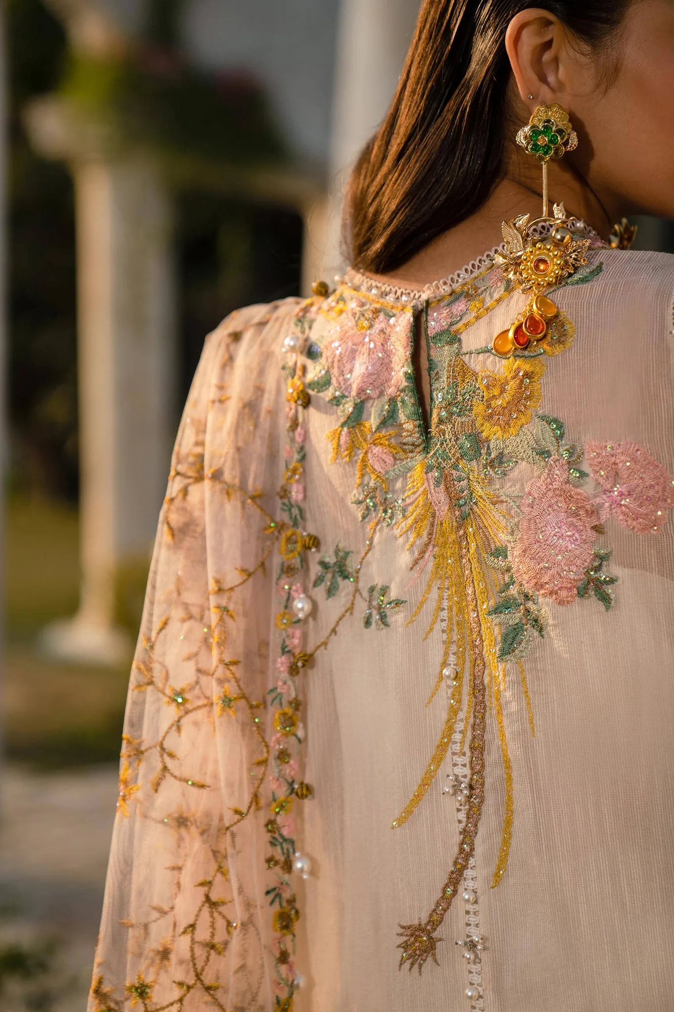 Sana Safinaz Luxury Collection 24 Beige Organza – view 5 – Poshaq