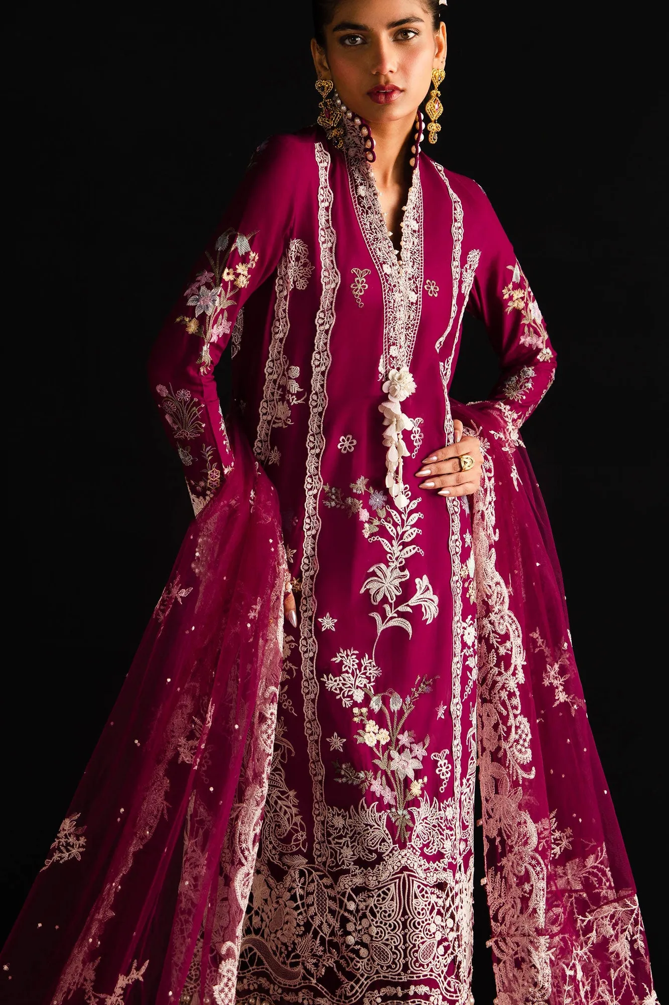 Sana Safinaz Luxury Collection 24 Magenta Organza – view 2 – Poshaq