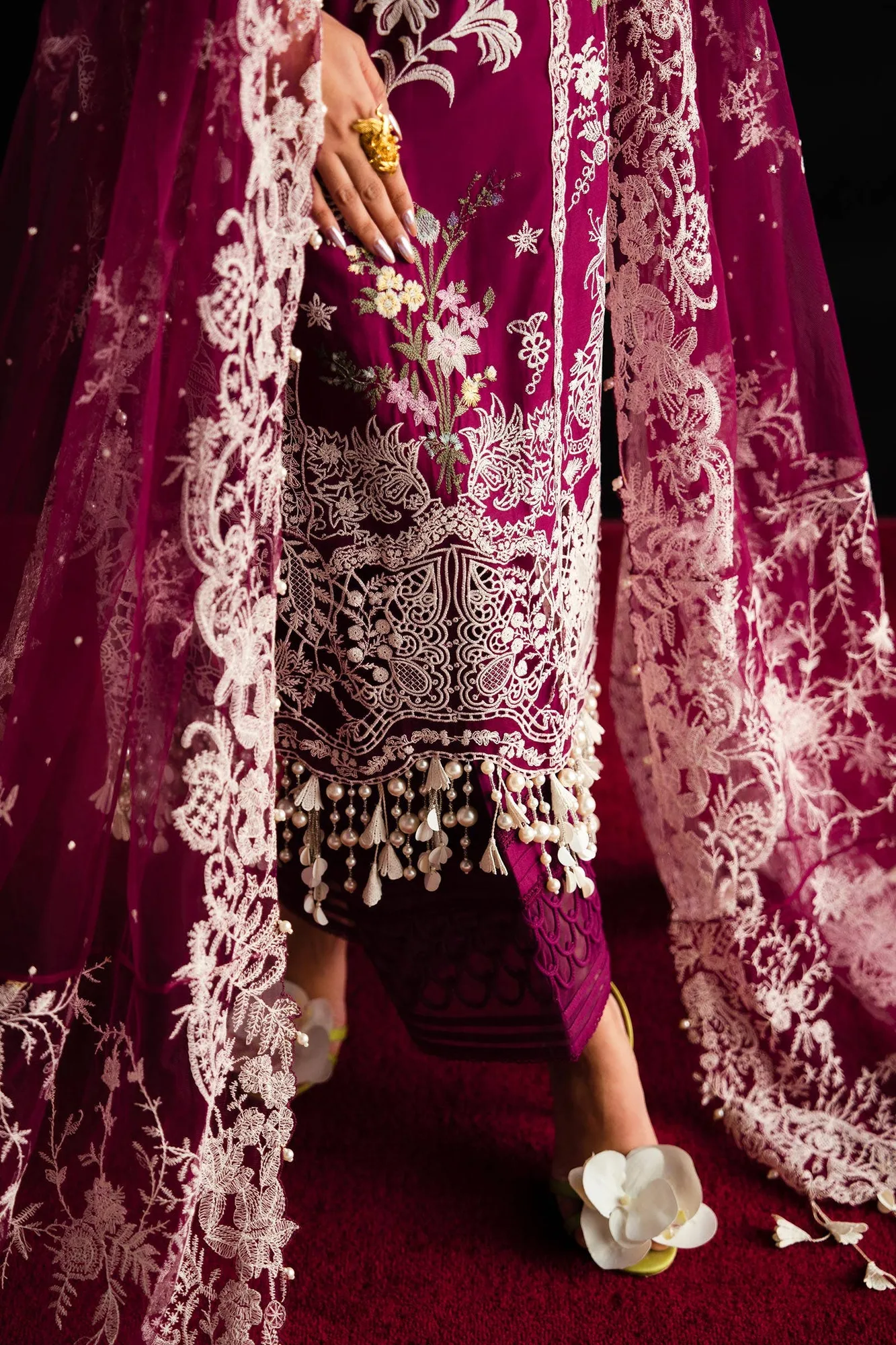 Sana Safinaz Luxury Collection 24 Magenta Organza – view 4 – Poshaq