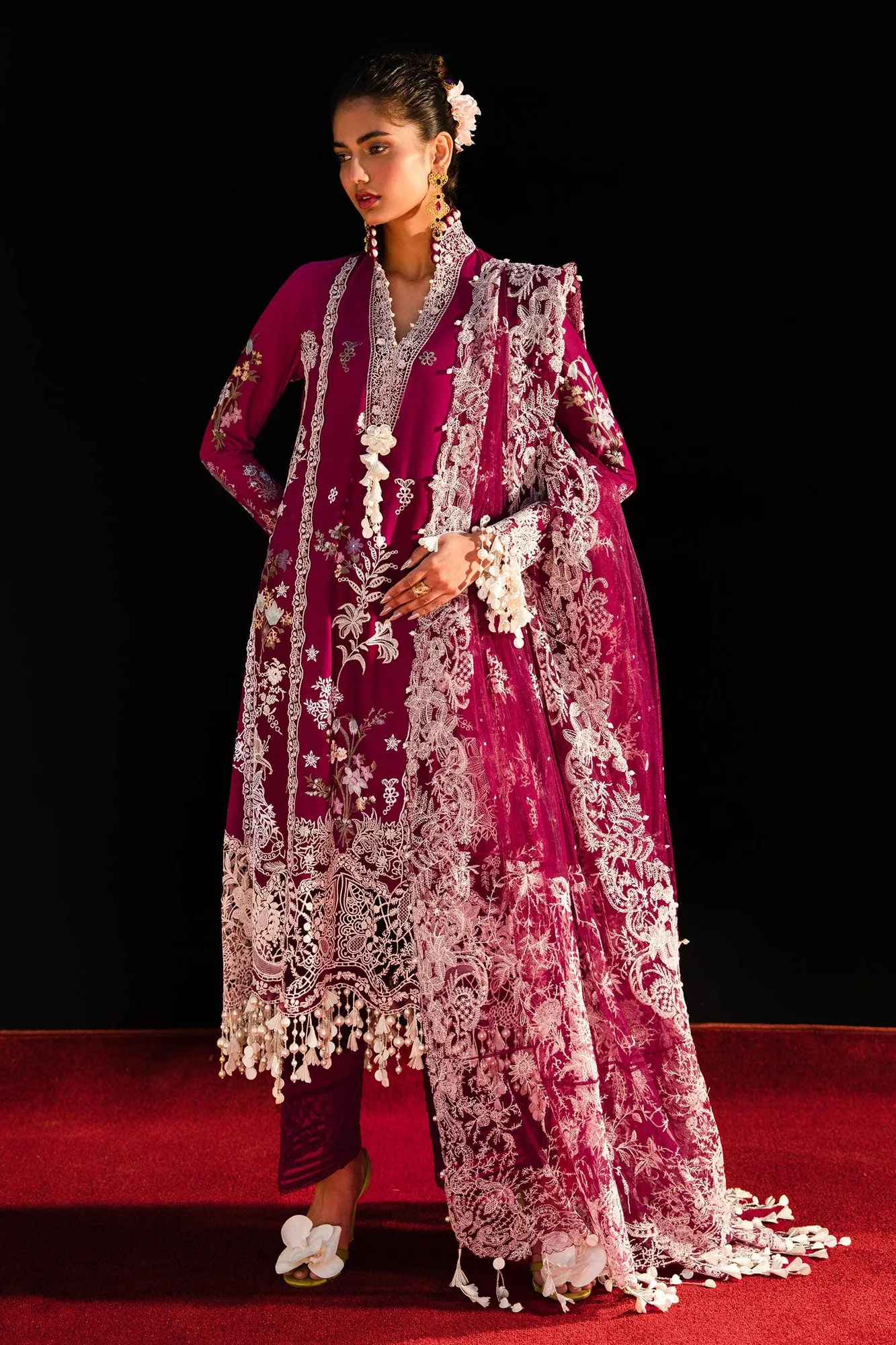 Sana Safinaz Luxury Collection 24 Magenta Organza – view 6 – Poshaq
