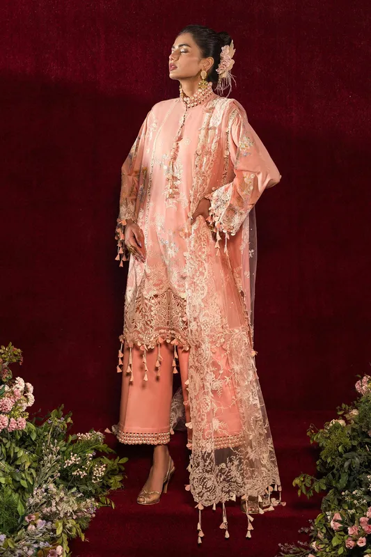 Sana Safinaz Luxury Collection 24 Peach Organza – view 1 – Poshaq