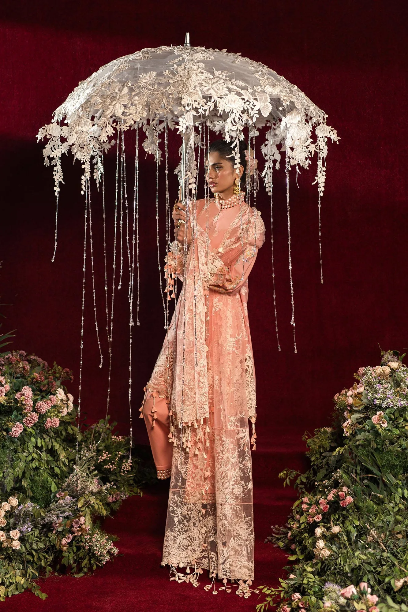 Sana Safinaz Luxury Collection 24 Peach Organza – view 4 – Poshaq