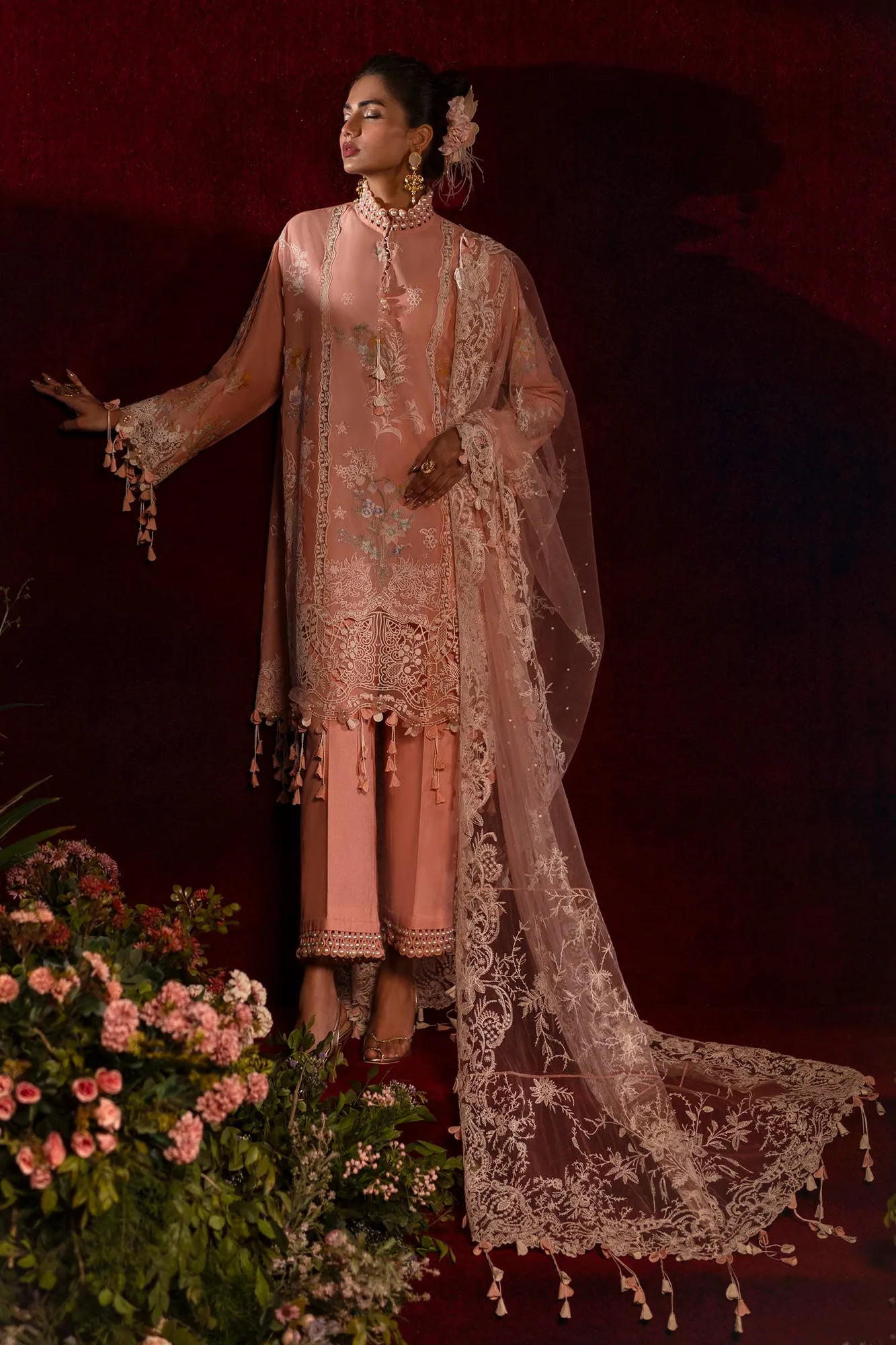Sana Safinaz Luxury Collection 24 Peach Organza – view 5 – Poshaq