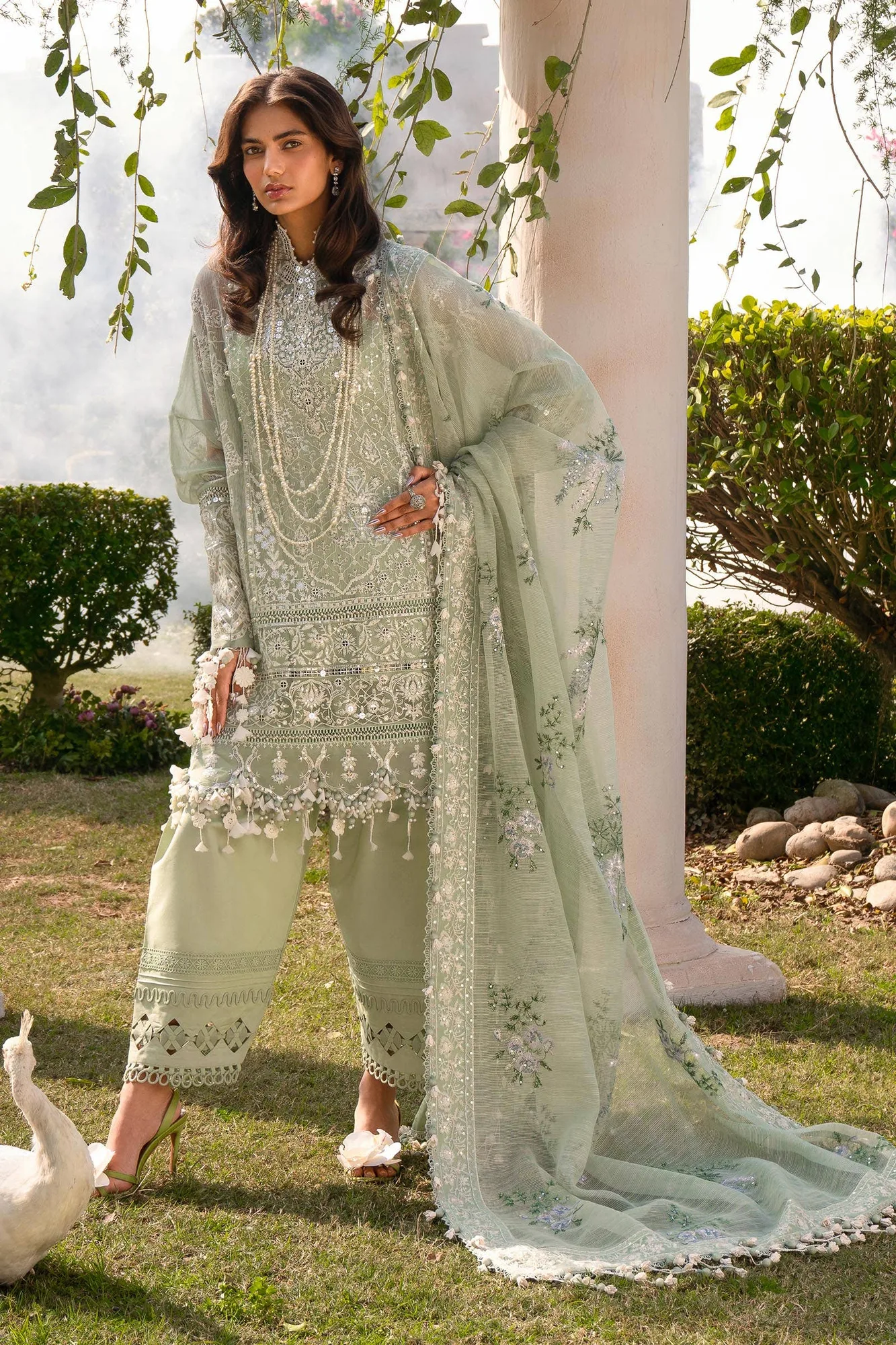 Sana Safinaz Luxury Collection 24 Green Organza – view 1 – Poshaq