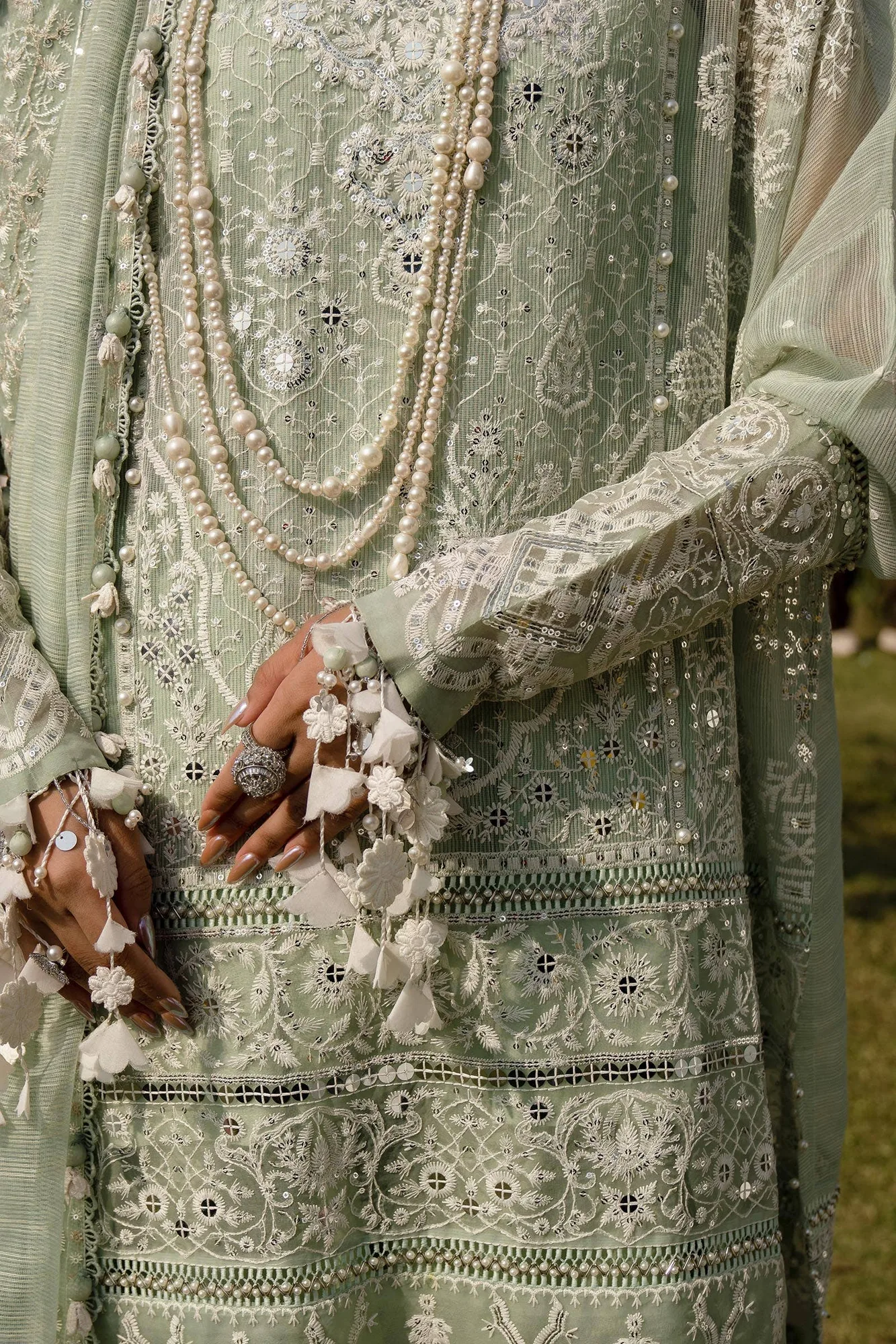 Sana Safinaz Luxury Collection 24 Green Organza – view 3 – Poshaq