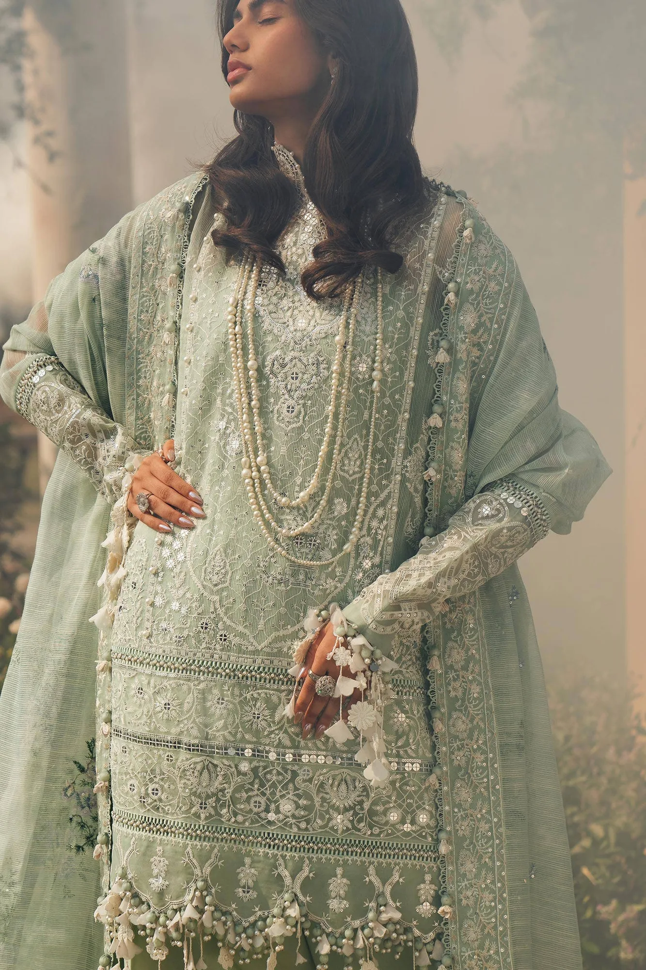Sana Safinaz Luxury Collection 24 Green Organza – view 4 – Poshaq