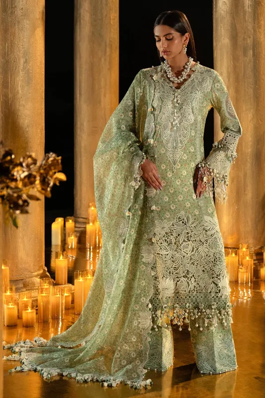 Sana Safinaz Luxury Collection 24 Green Organza – view 1 – Poshaq