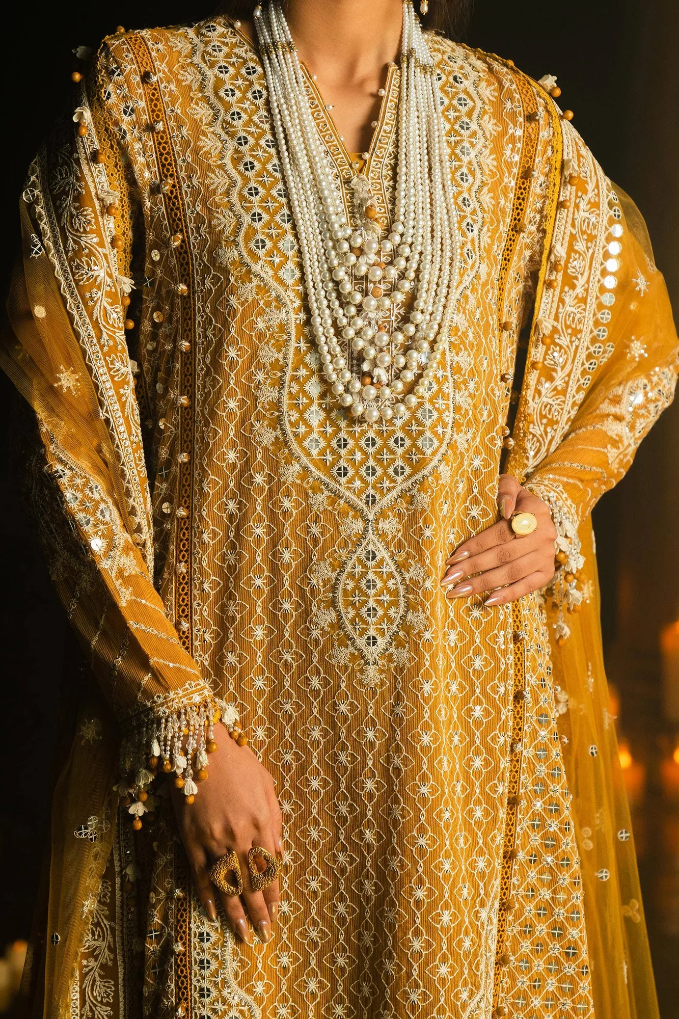 Sana Safinaz Luxury Collection 24 Orange Organza – view 2 – Poshaq