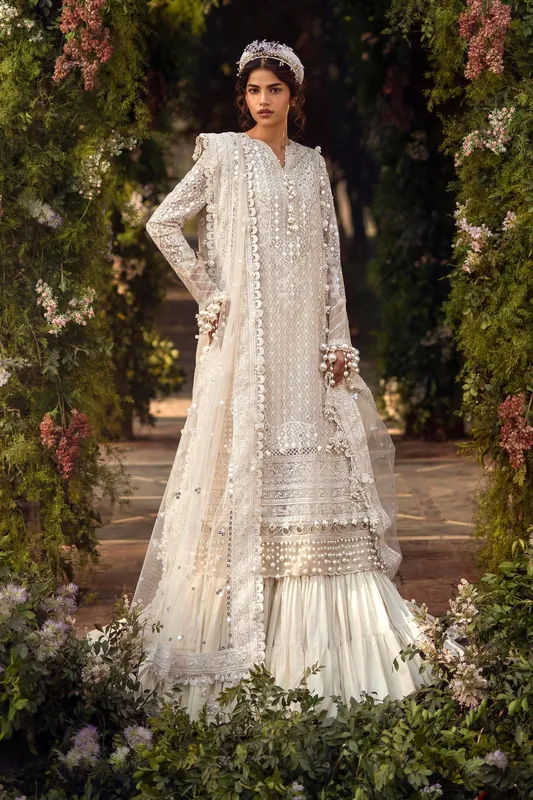Sana Safinaz Luxury Collection 24 Off White Organza – view 1 – Poshaq