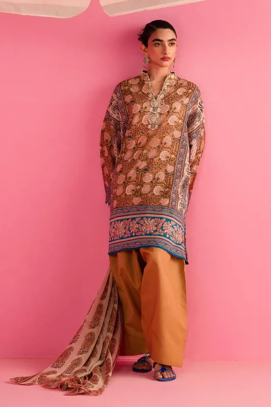 Sana Safinaz Mahay Summer Lawn 24 Gold Organza – view 1 – Poshaq