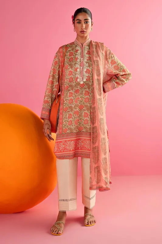 Sana Safinaz Mahay Summer Lawn 24 Orange Organza – view 1 – Poshaq