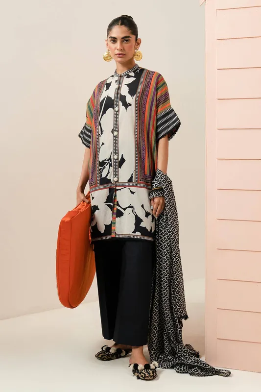Sana Safinaz Mahay Summer Lawn 24 Black Chiffon – view 1 – Poshaq
