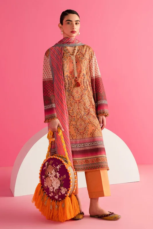 Sana Safinaz Mahay Summer Lawn 24 Orange Cambric – view 1 – Poshaq