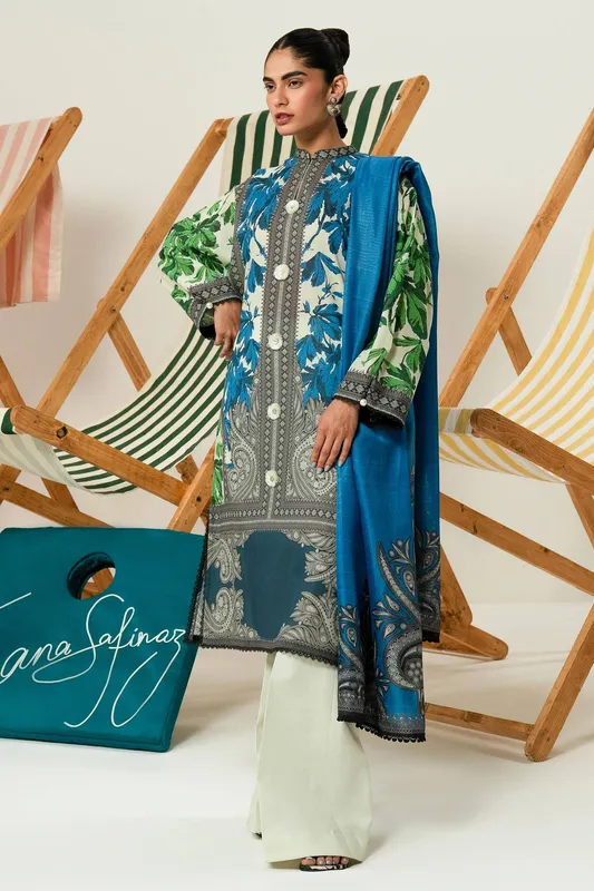 Sana Safinaz Mahay Summer Lawn 24 Teal Lawn – view 1 – Poshaq