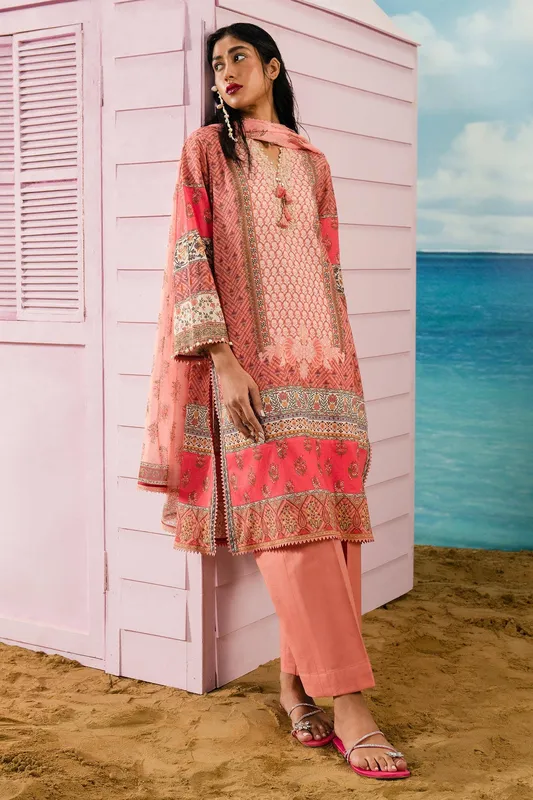 Sana Safinaz Mahay Summer Lawn 24 Pink Organza – view 1 – Poshaq