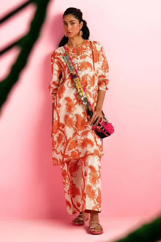 Sana Safinaz Mahay Summer Lawn 24 Orange Organza – view 1 – Poshaq