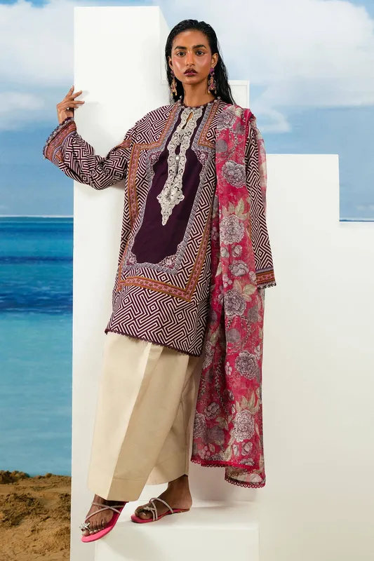 Sana Safinaz Mahay Summer Lawn 24 Brown Organza – view 1 – Poshaq