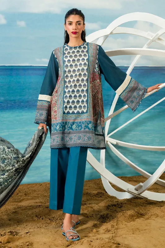 Sana Safinaz Mahay Summer Lawn 24 Blue Organza – view 1 – Poshaq