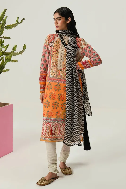 Sana Safinaz Mahay Summer Lawn 24 Orange Organza – view 1 – Poshaq