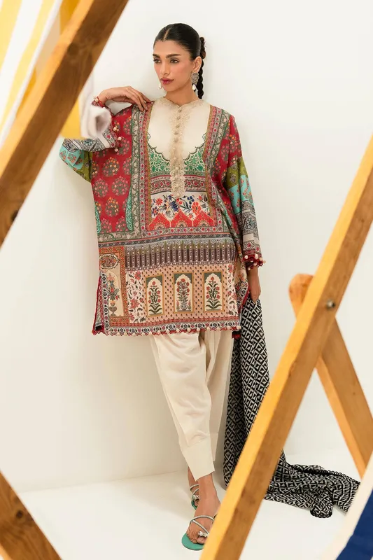Sana Safinaz Mahay Summer Lawn 24 Ivory Organza – view 1 – Poshaq