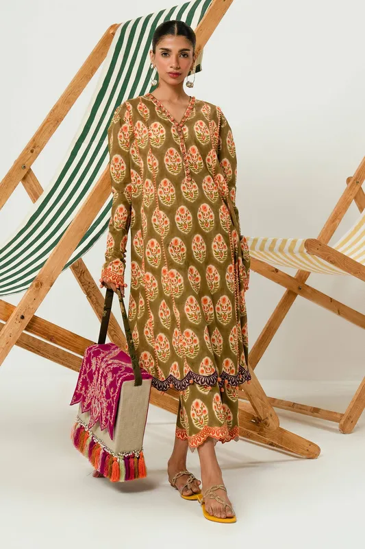 Sana Safinaz Mahay Summer Lawn 24 Brown Organza – view 1 – Poshaq