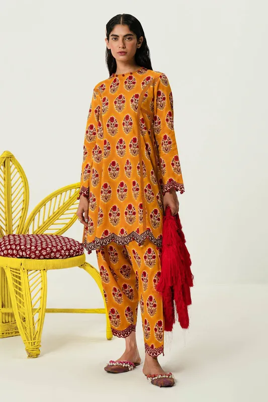 Sana Safinaz Mahay Summer Lawn 24 Gold Organza – view 1 – Poshaq