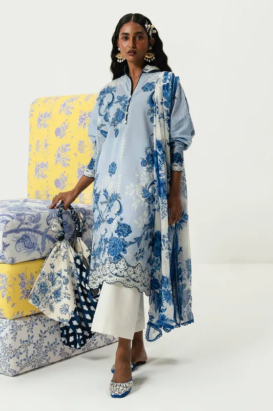 Sana Safinaz Mahay Summer Lawn 24 White Organza – view 1 – Poshaq