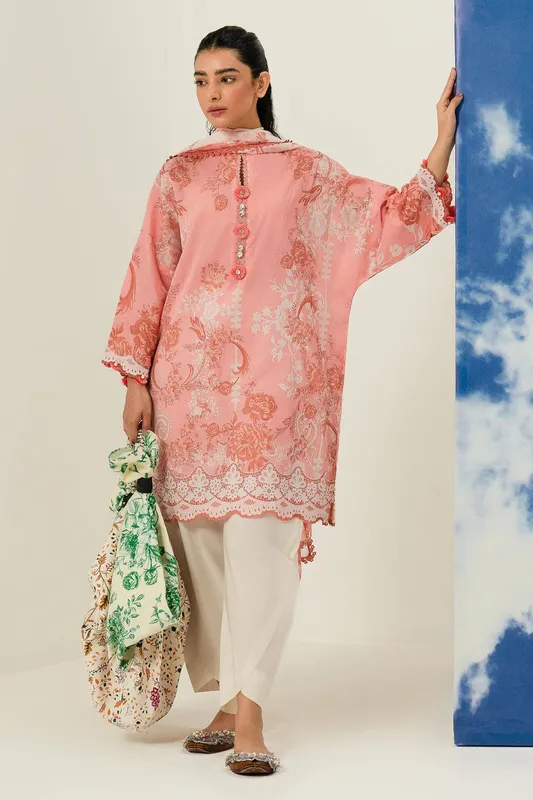Sana Safinaz Mahay Summer Lawn 24 Pink Organza – view 1 – Poshaq
