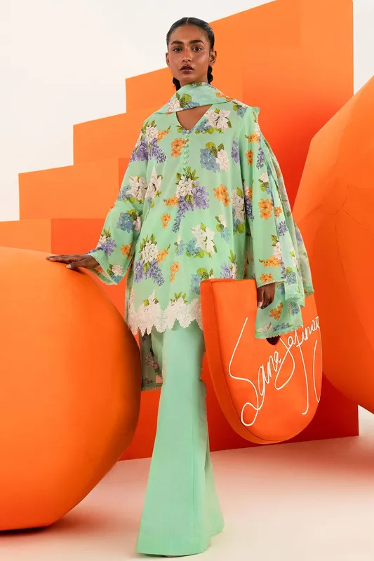 Sana Safinaz Mahay Summer Lawn 24 Green Organza – view 1 – Poshaq