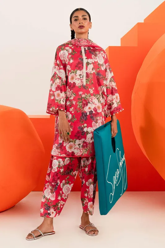 Sana Safinaz Mahay Summer Lawn 24 Pink Organza – view 1 – Poshaq