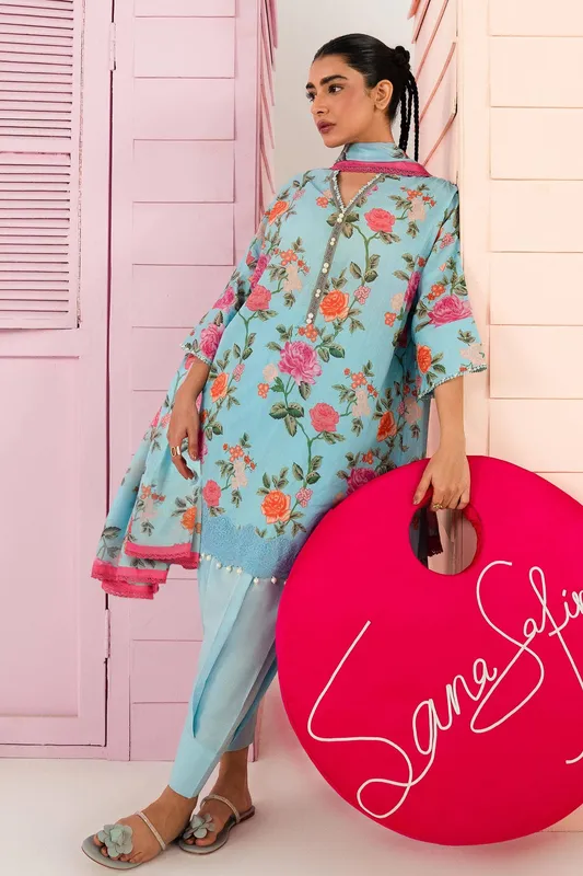 Sana Safinaz Mahay Summer Lawn 24 Blue Organza – view 1 – Poshaq