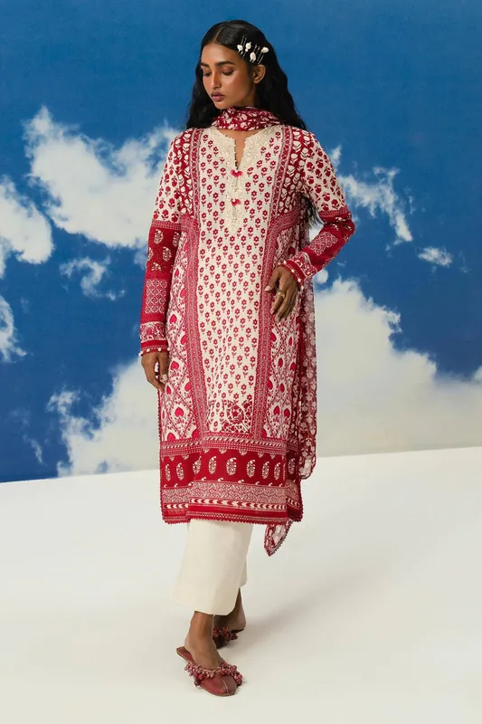 Sana Safinaz Mahay Summer Lawn 24 White Organza – view 1 – Poshaq
