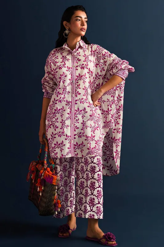 Sana Safinaz Mahay Summer Lawn 24 Purple Cambric – view 1 – Poshaq