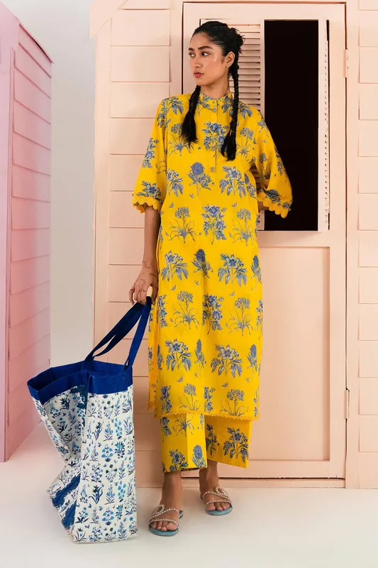 Sana Safinaz Mahay Summer Lawn 24 Yellow Organza – view 1 – Poshaq