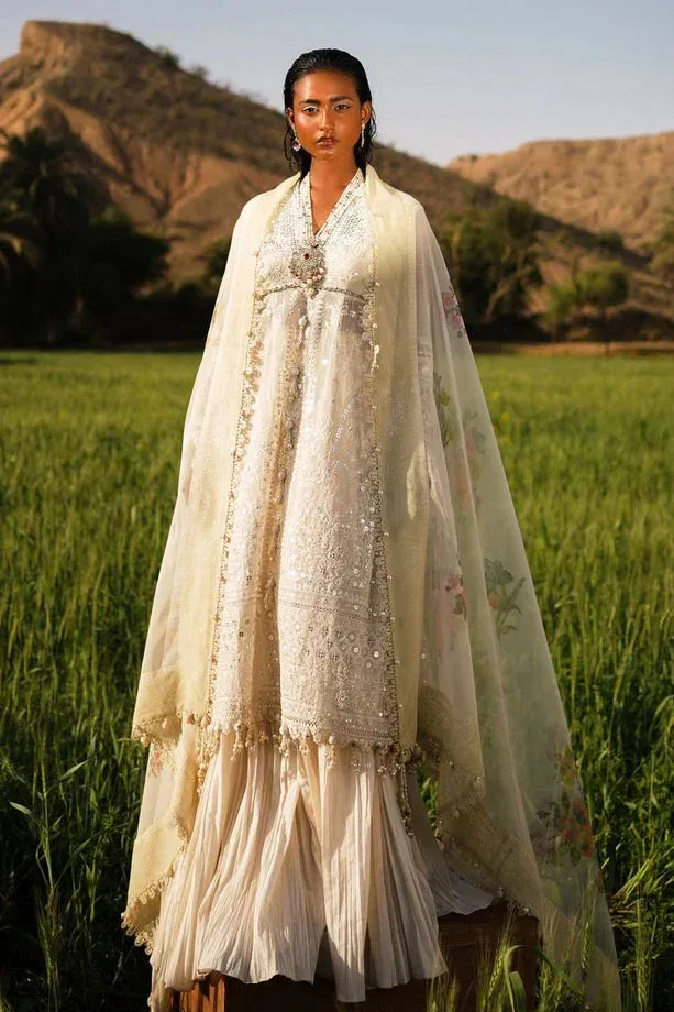 Sana Safinaz Luxury Lawn Collection White Organza – view 1 – Poshaq