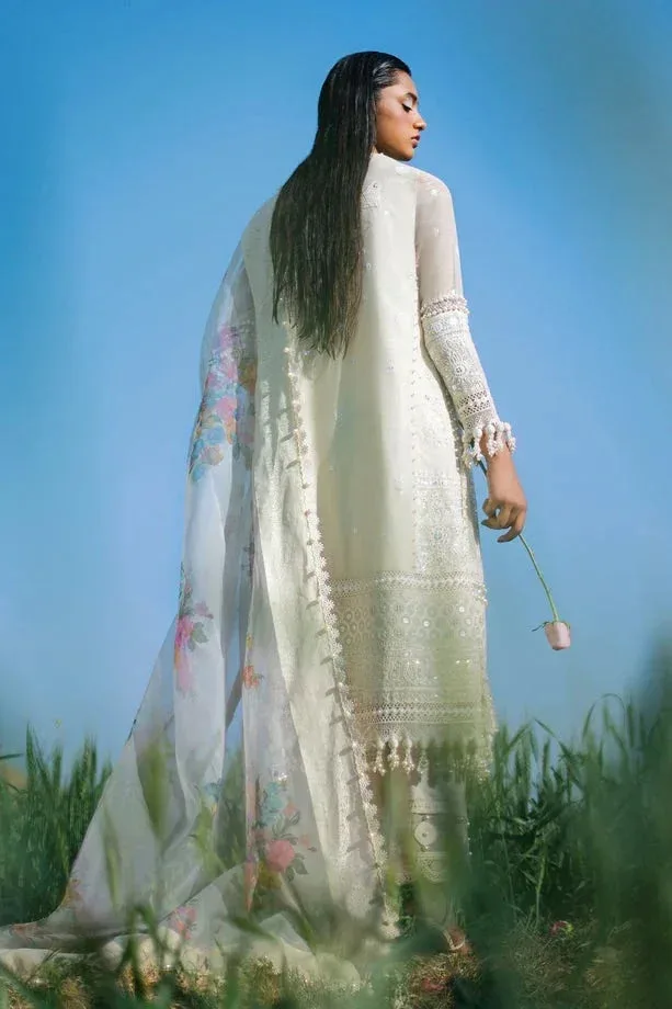 Sana Safinaz Luxury Lawn Collection White Organza – view 2 – Poshaq
