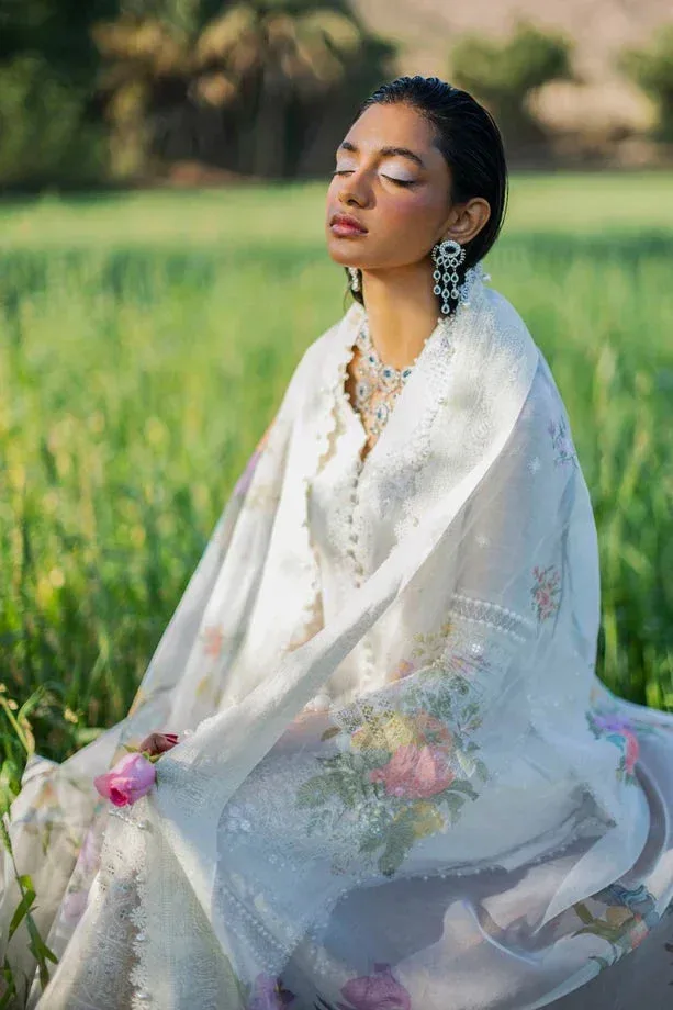 Sana Safinaz Luxury Lawn Collection White Organza – view 3 – Poshaq