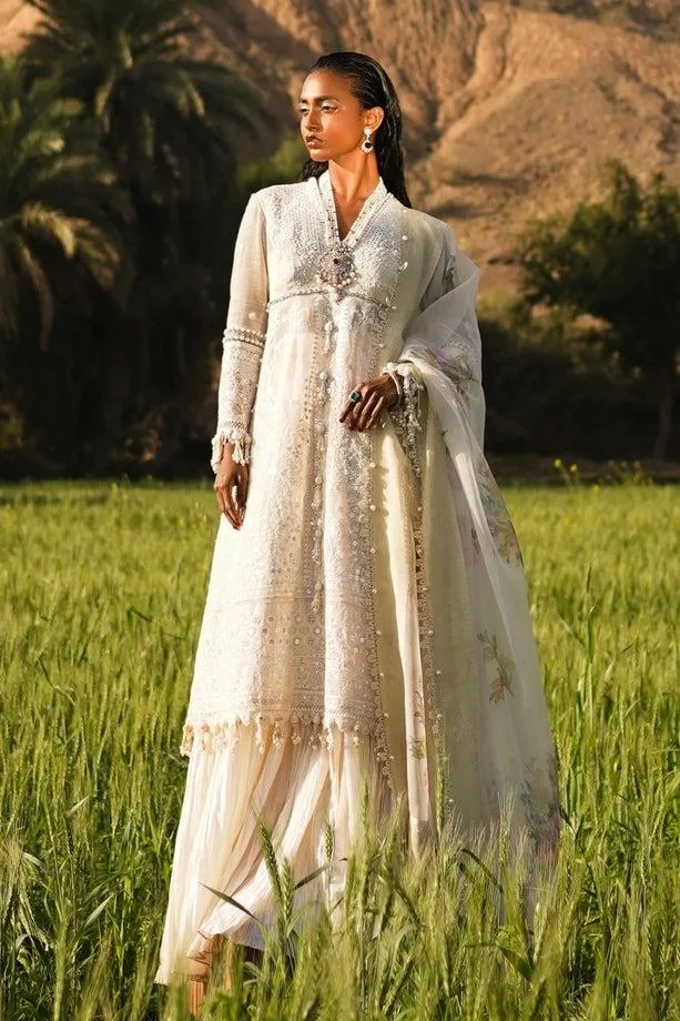 Sana Safinaz Luxury Lawn Collection White Organza – view 4 – Poshaq