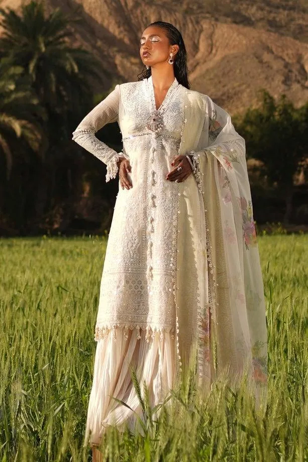Sana Safinaz Luxury Lawn Collection White Organza – view 5 – Poshaq
