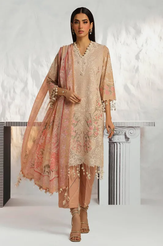 Sana Safinaz Muzlin Summer 24 Grey Organza – view 1 – Poshaq