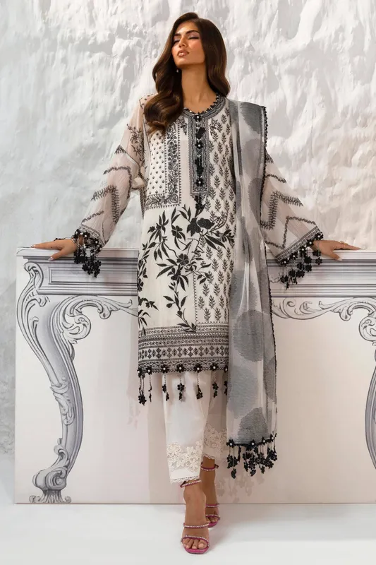 Sana Safinaz Muzlin Summer 24 Black Organza – view 1 – Poshaq