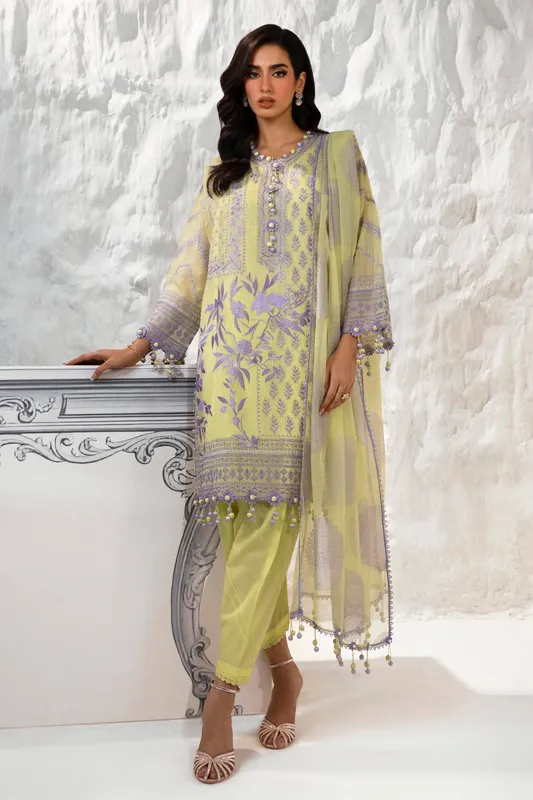 Sana Safinaz Muzlin Summer 24 Yellow Organza – view 1 – Poshaq